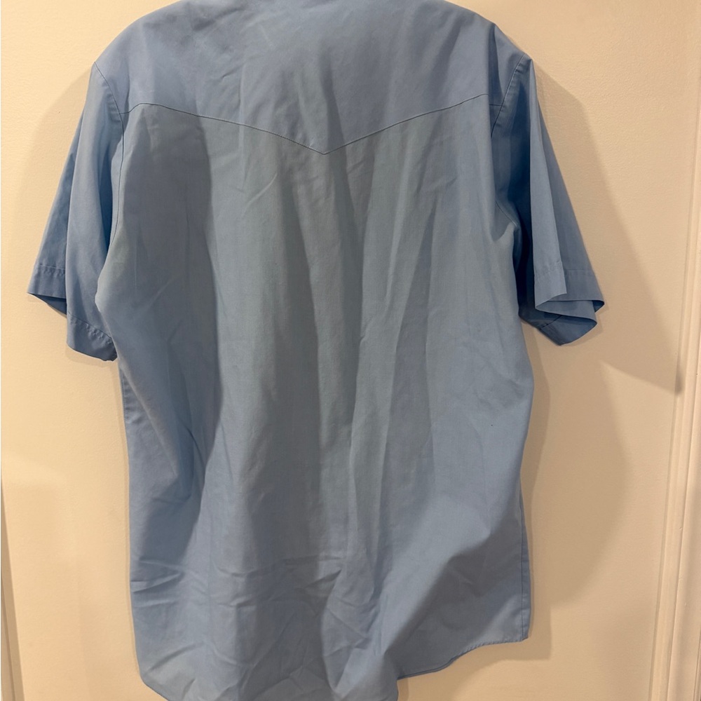 Sheplers Light Blue Short-Sleeve Western Shirt Sz 16 - Picture 5 of 5